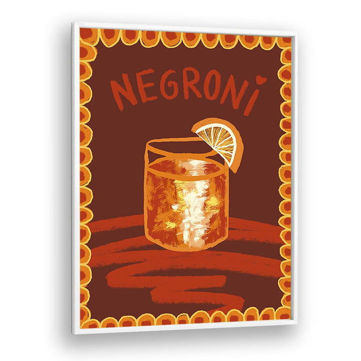 Negroni by Studio Dolci Kitchen Art Prints in White Plain Frame