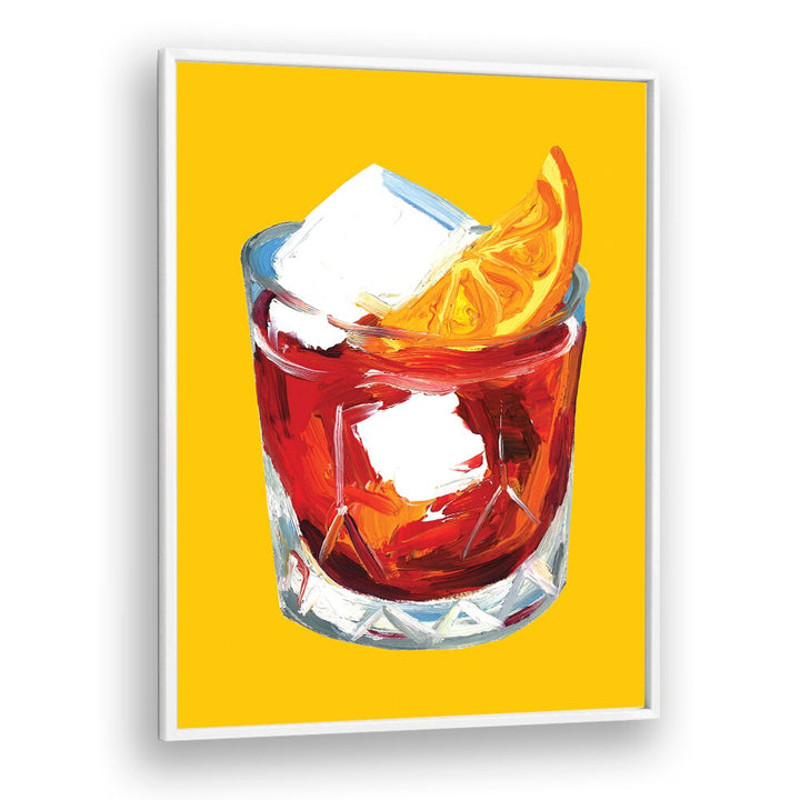 Negroni on Sunshine by Alice Straker Bar Posters Bar Art Prints in White Plain Frame