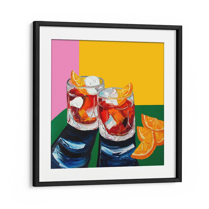 Negronis I by Alice Straker Kitchen Posters Kitchen Art Prints in Black Frame With Mount