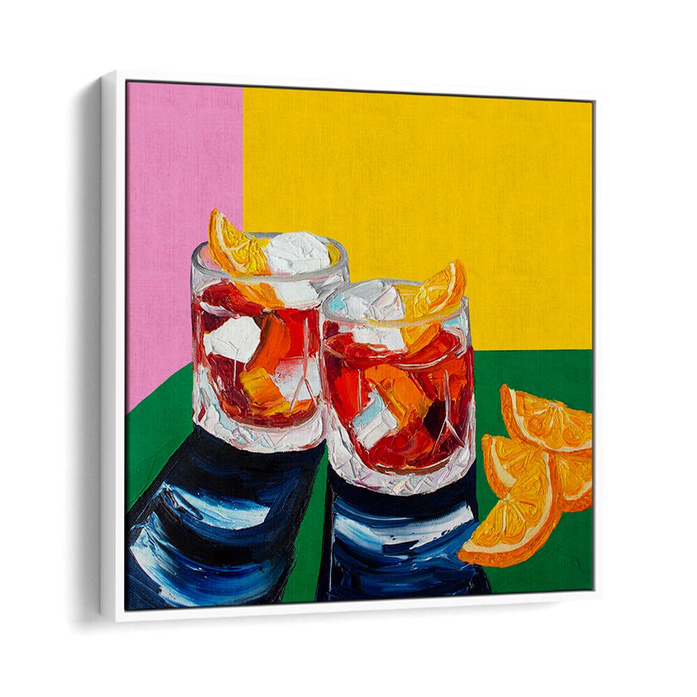 Negronis I by Alice Straker Kitchen Posters Kitchen Art Prints in White Floater Frame