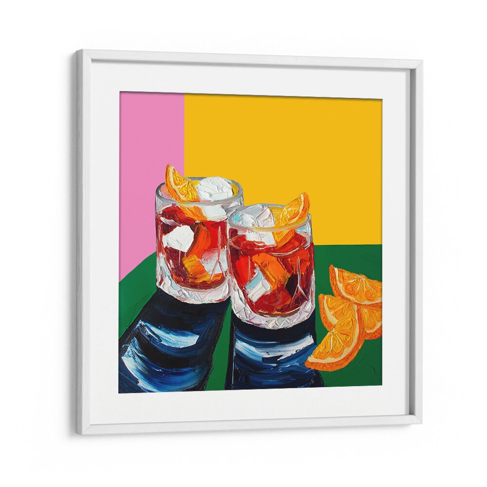 Negronis I by Alice Straker Kitchen Posters Kitchen Art Prints in White Frame With Mount