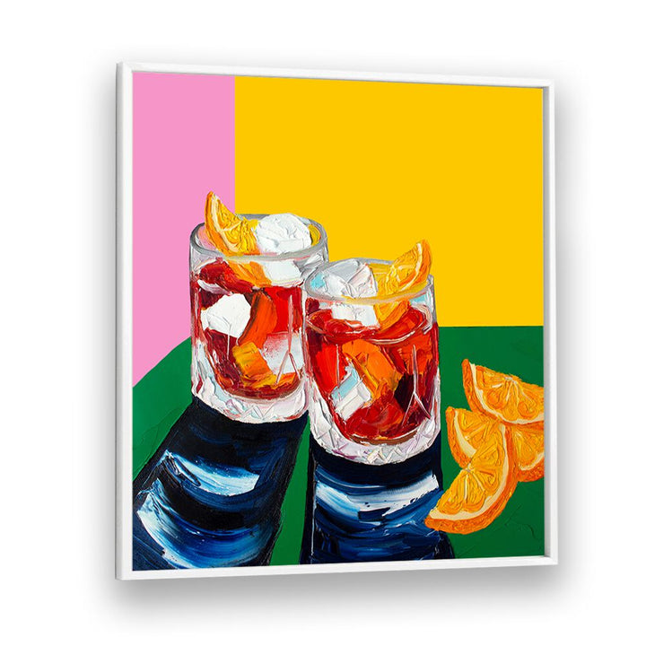 Negronis I by Alice Straker Kitchen Posters Kitchen Art Prints in White Plain Frame