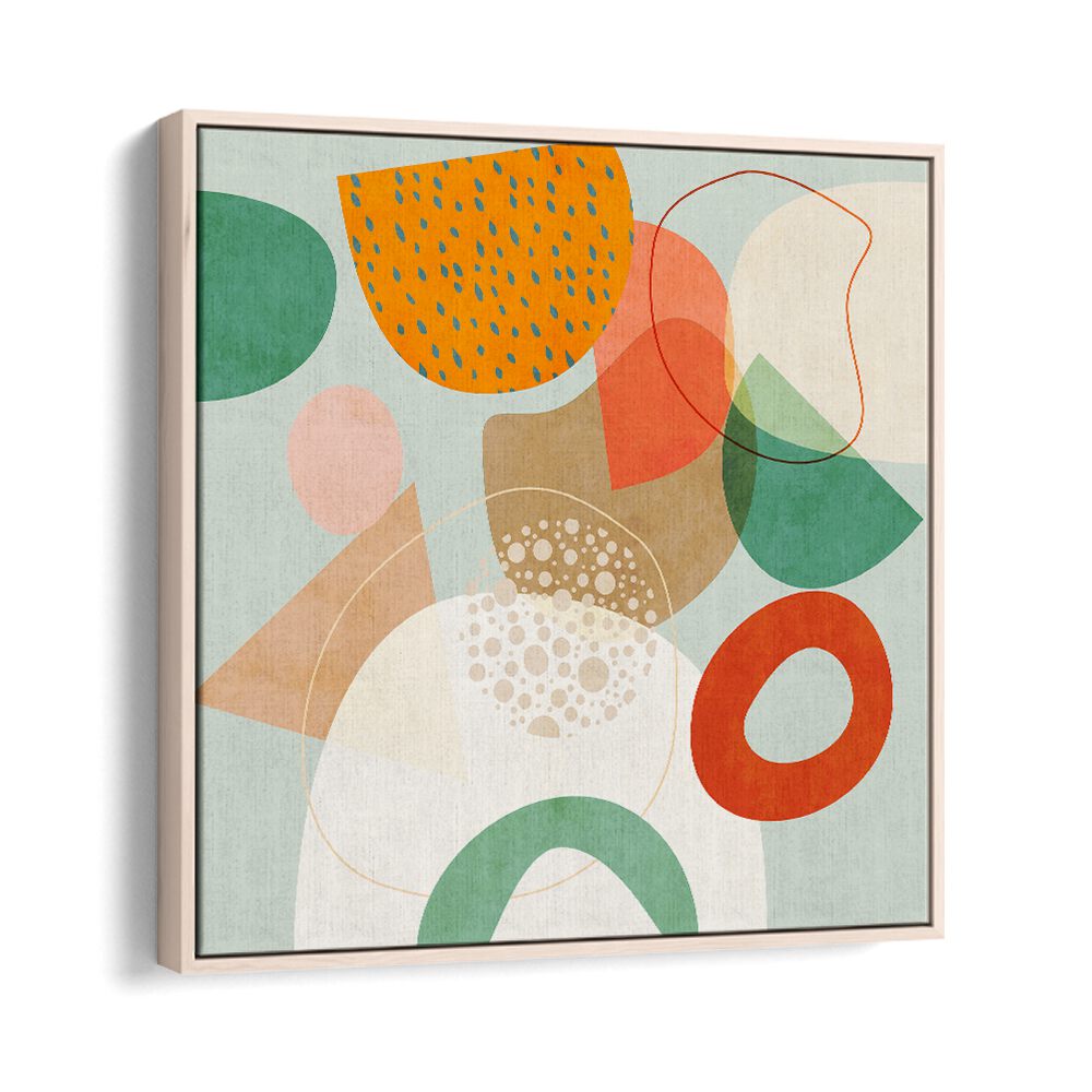 New Shapes Play IV By Ana Rut Bre Abstract Art Abstract Paintings in Oak Wood Floater Frame