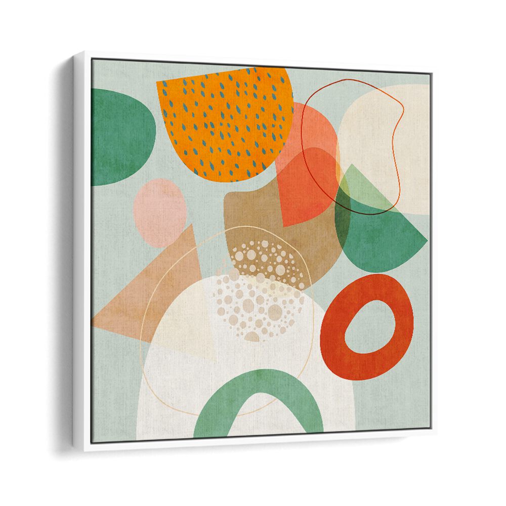 New Shapes Play IV By Ana Rut Bre Abstract Art Abstract Paintings in White Floater Frame