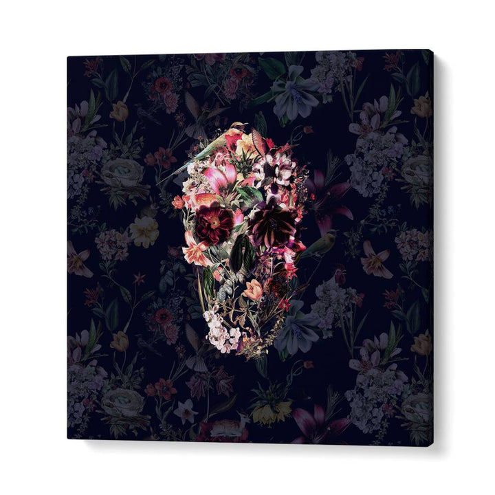 New Skull Dark Botanical Art Prints Floral Paintings in Gallery Wrap