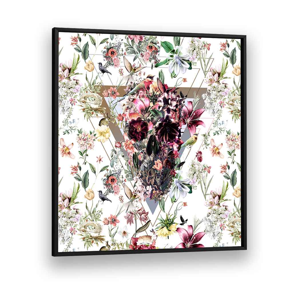 New Skull Light Botanical Art Prints Floral Paintings in Black Plain Frame