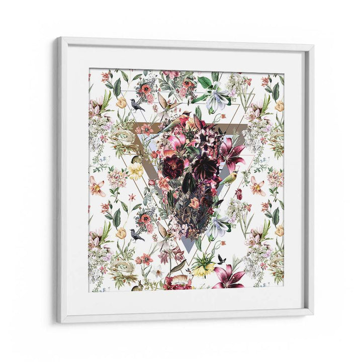 New Skull Light Botanical Art Prints Floral Paintings in White Frame With Mount