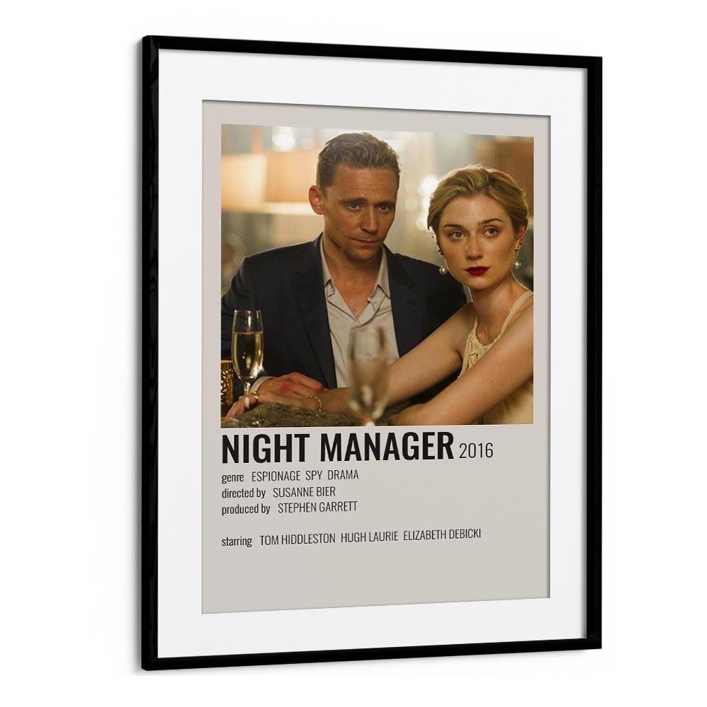 Night Manager 2016 Movie Posters in Black Frame With Mount