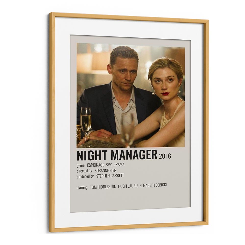 Night Manager 2016 Movie Posters in Oak Wood Frame With Mount