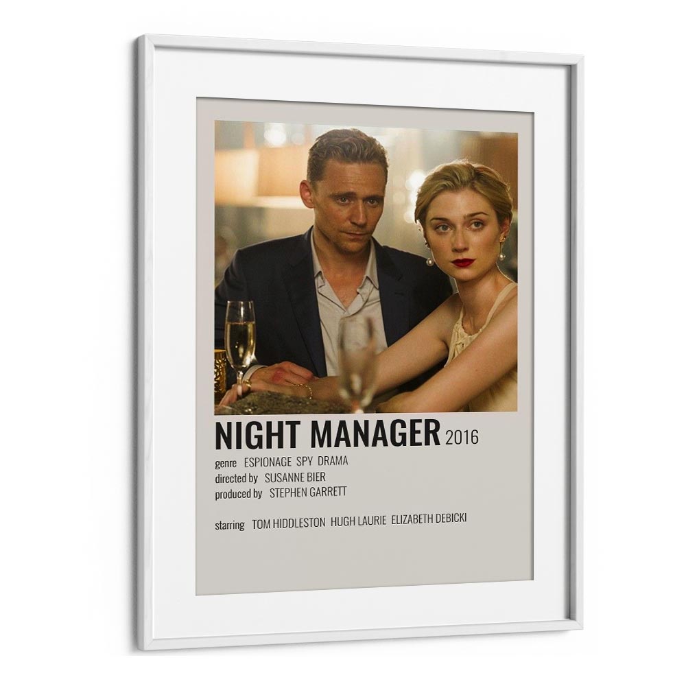 Night Manager 2016 Movie Posters in White Frame With Mount