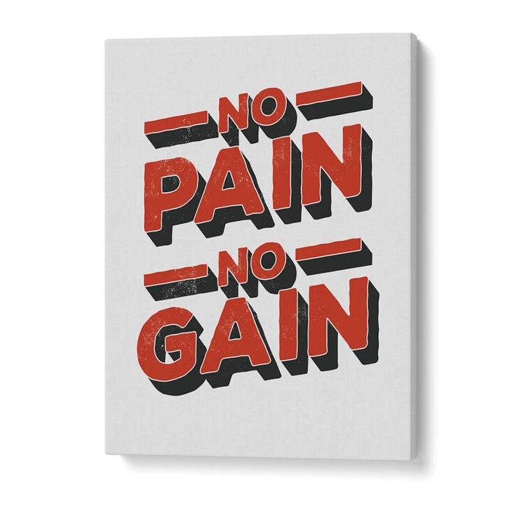 No Pain No Gain Quotes and Typography Posters in Gallery Wrap