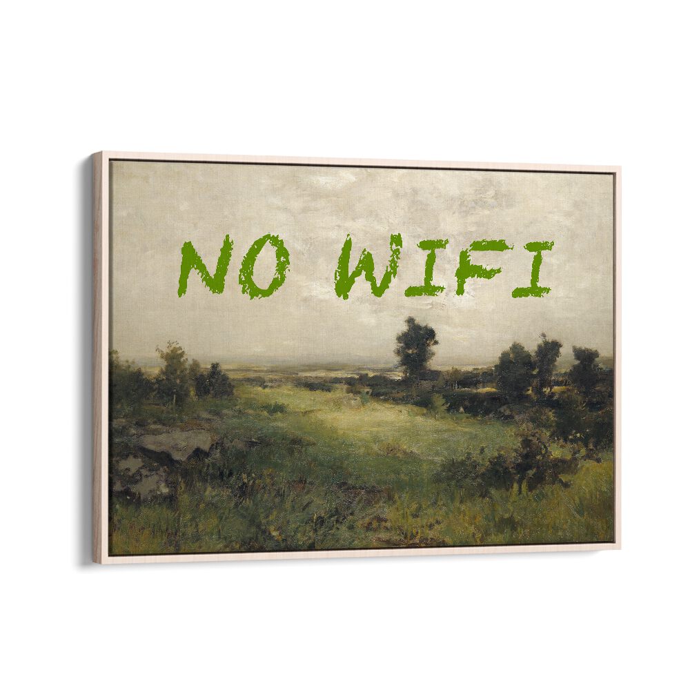 No Wifi I by the Art Concept Altered Art Prints in Oak Wood Floater Frame