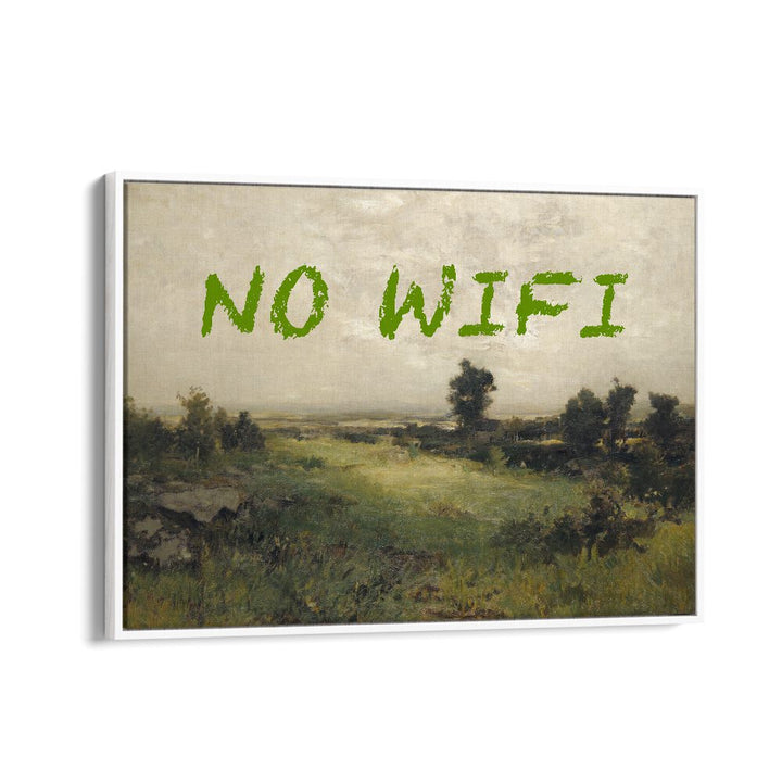 No Wifi I by the Art Concept Altered Art Prints in White Floater Frame