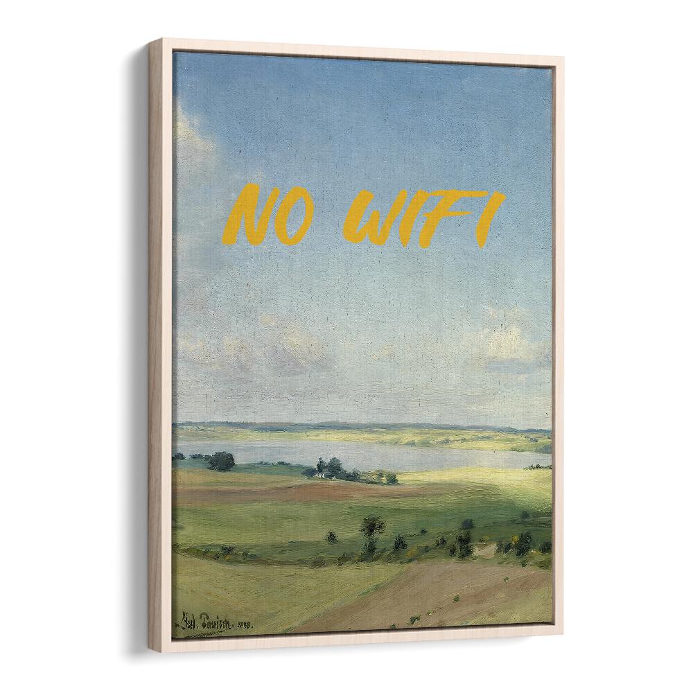 No Wifi II by the Art Concept Altered Art Prints in Oak Wood Floater Frame