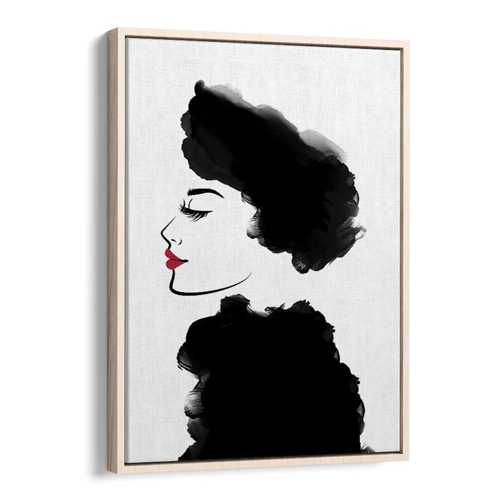 Noble by Martina Fashion Paintings Fashion Posters in Oak Wood Floater Frame