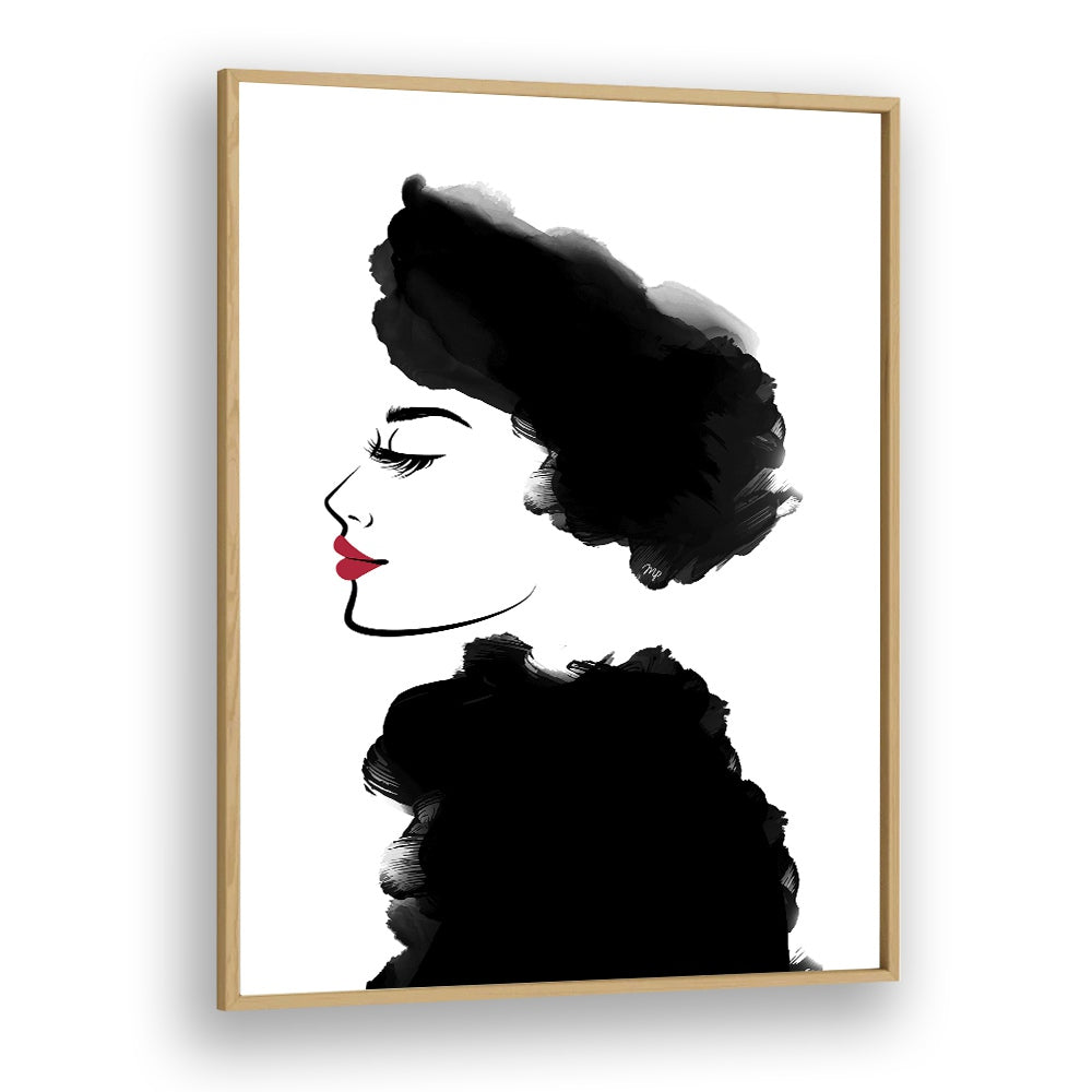 Noble by Martina Fashion Paintings Fashion Posters in Oak Wood Plain Frame