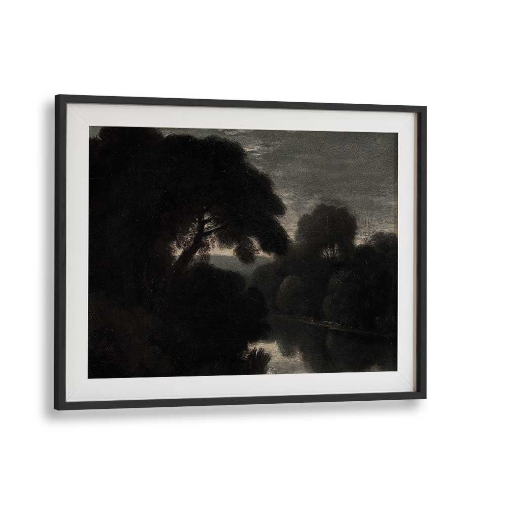 Nocturnal Elegance Veiled In Gothic Splendor Gothic Art Prints in Black Frame With Mount