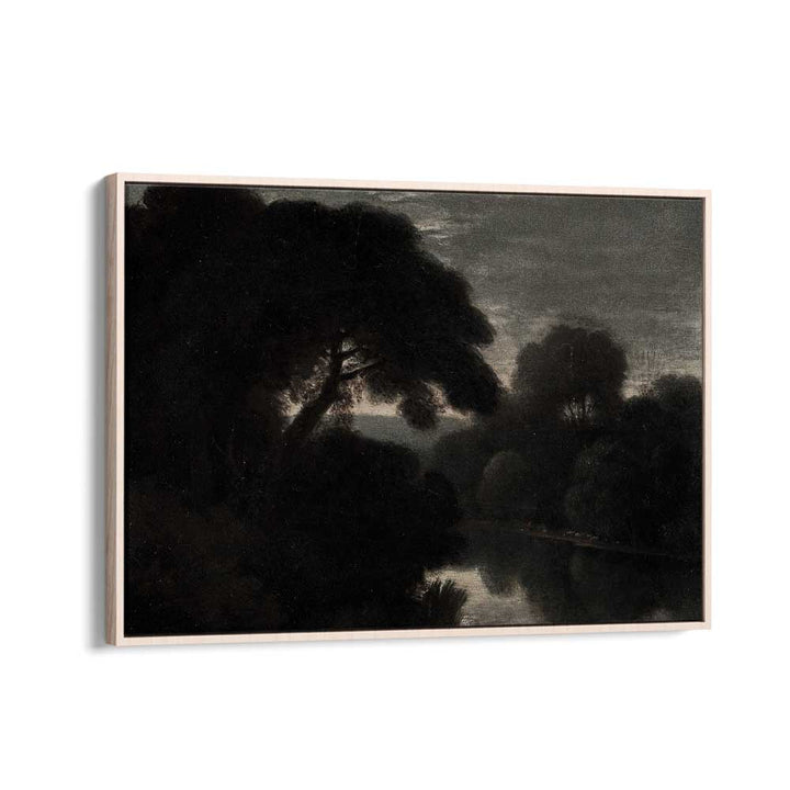 Nocturnal Elegance Veiled In Gothic Splendor Gothic Art Prints in Oak Wood Floater Frame