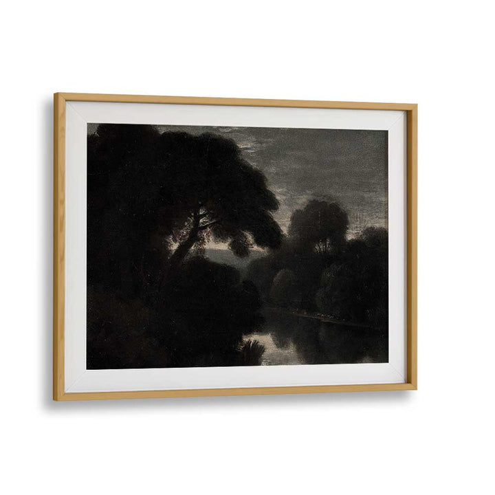 Nocturnal Elegance Veiled In Gothic Splendor Gothic Art Prints in Oak Wood Frame With Mount