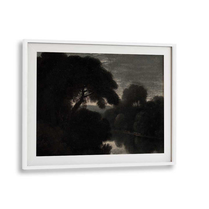 Nocturnal Elegance Veiled In Gothic Splendor Gothic Art Prints in White Frame With Mount