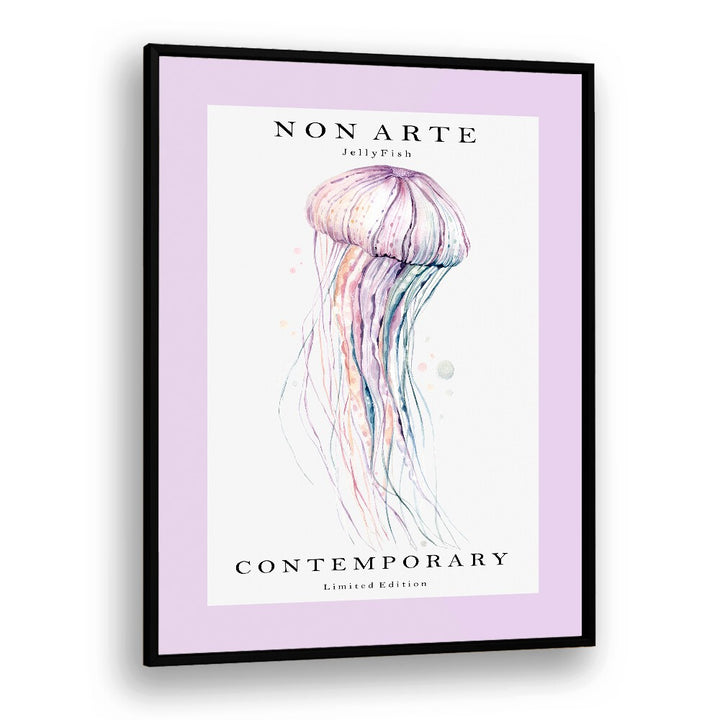 Non Arte Jellyfish By Rikke Londager Boisen Beach Prints in Black Plain Frame