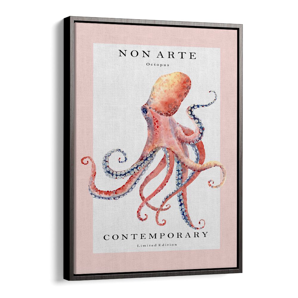 Non Arte Octopus By Rikke Londager Boisen Beach Prints in Black Floater Frame