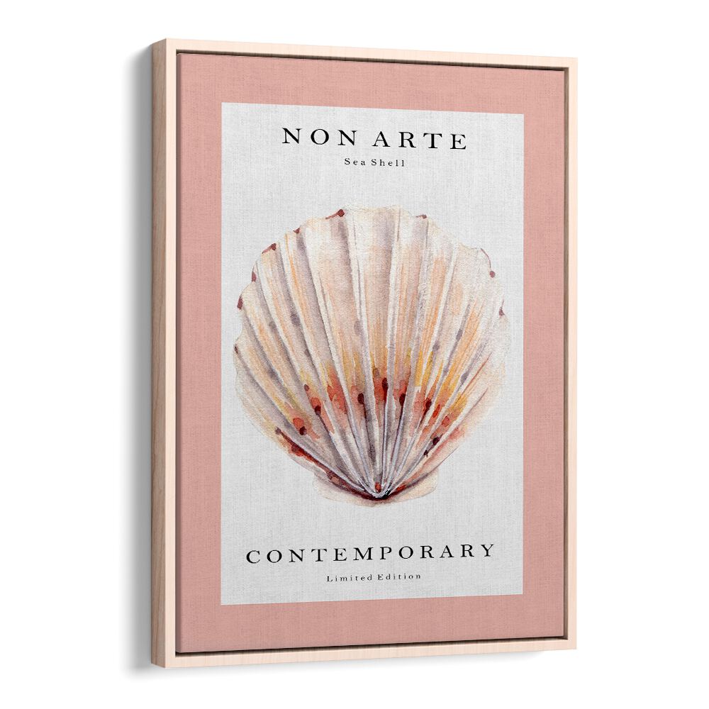 Non Arte Sea Shell II By Rikke Londager Boisen Beach Prints in Oak Wood Floater Frame