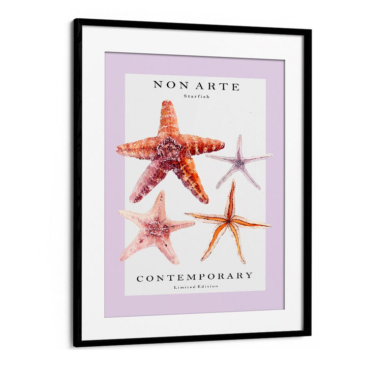 Non Arte Starfish By Rikke Londager Boisen Beach Prints in Black Frame With Mount