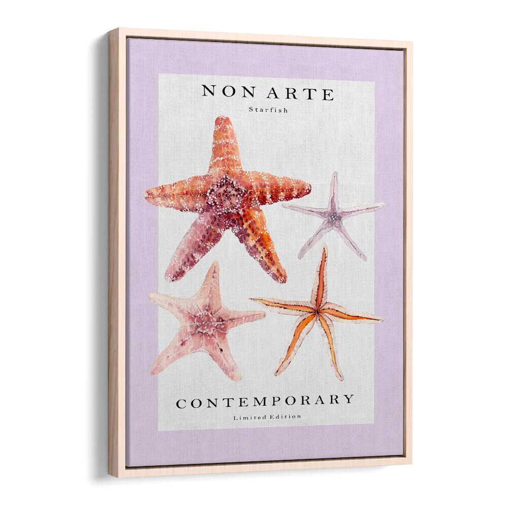 Non Arte Starfish By Rikke Londager Boisen Beach Prints in Oak Wood Floater Frame