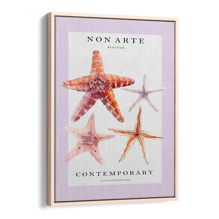 Non Arte Starfish By Rikke Londager Boisen Beach Prints in Oak Wood Floater Frame