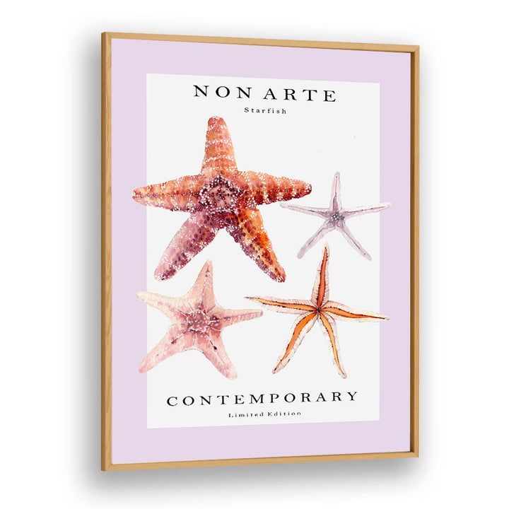 Non Arte Starfish By Rikke Londager Boisen Beach Prints in Oak Wood Plain Frame