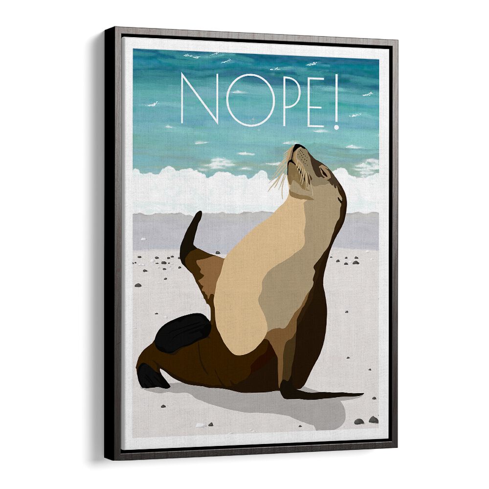 Nope Wildlife Paintings Wildlife Posters in Black Floater Frame