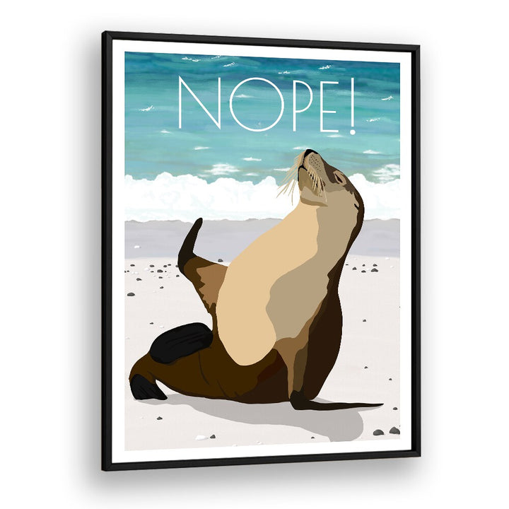 Nope Wildlife Paintings Wildlife Posters in Black Plain Frame