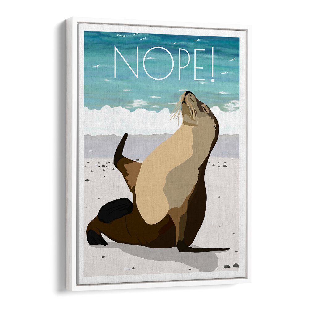 Nope Wildlife Paintings Wildlife Posters in White Floater Frame