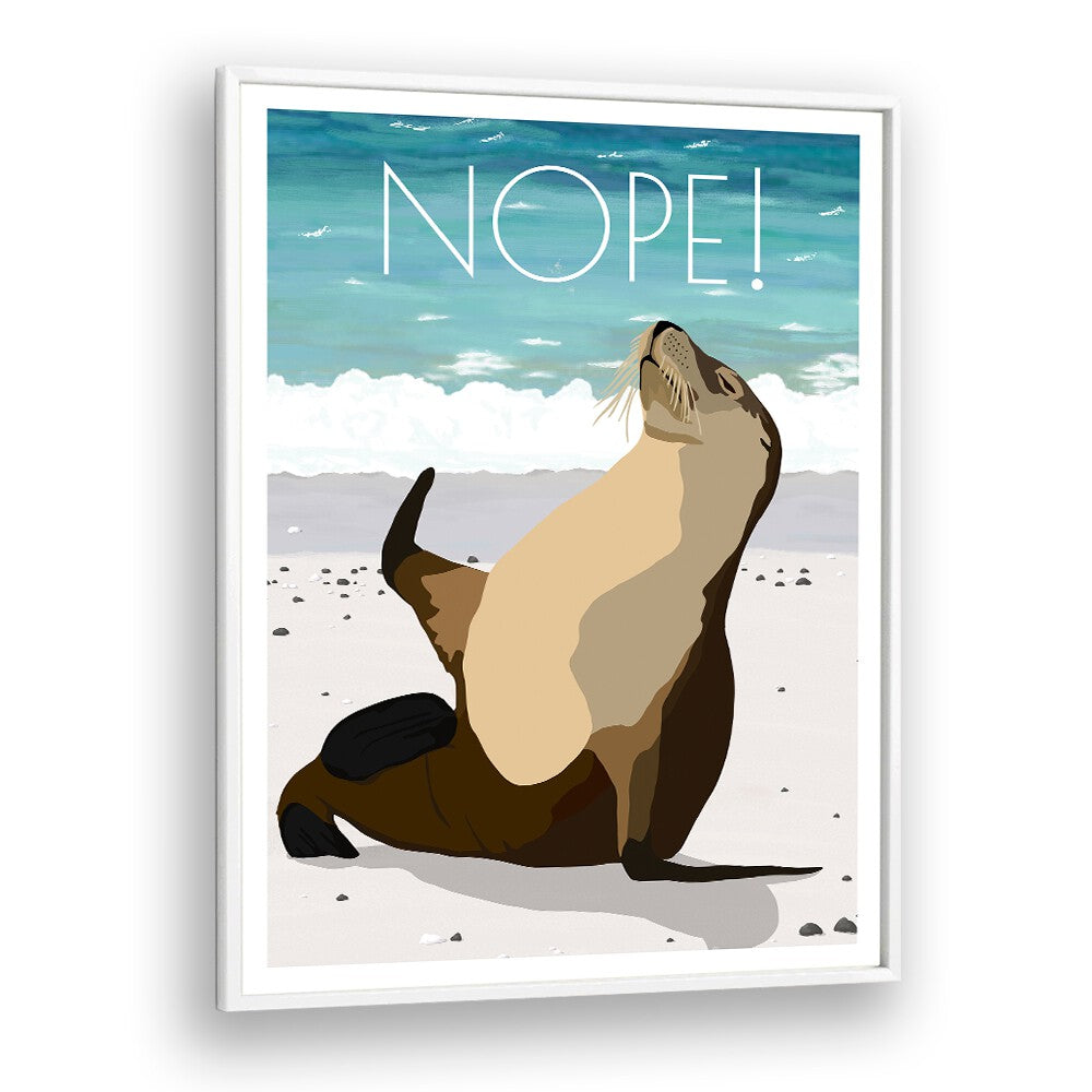 Nope Wildlife Paintings Wildlife Posters in White Plain Frame