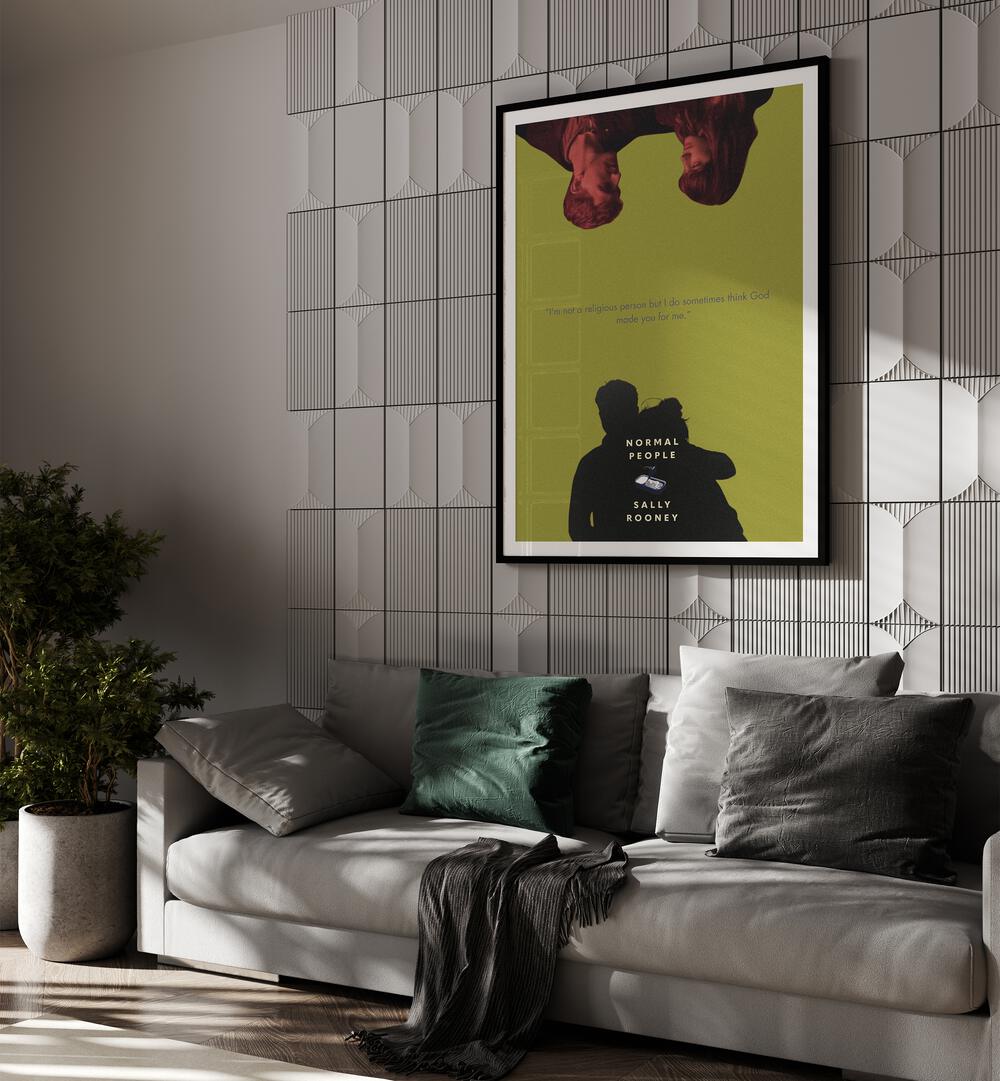 Normal People By Grishma Korjani Movie Posters in Black Frame With Mount in the Living Room