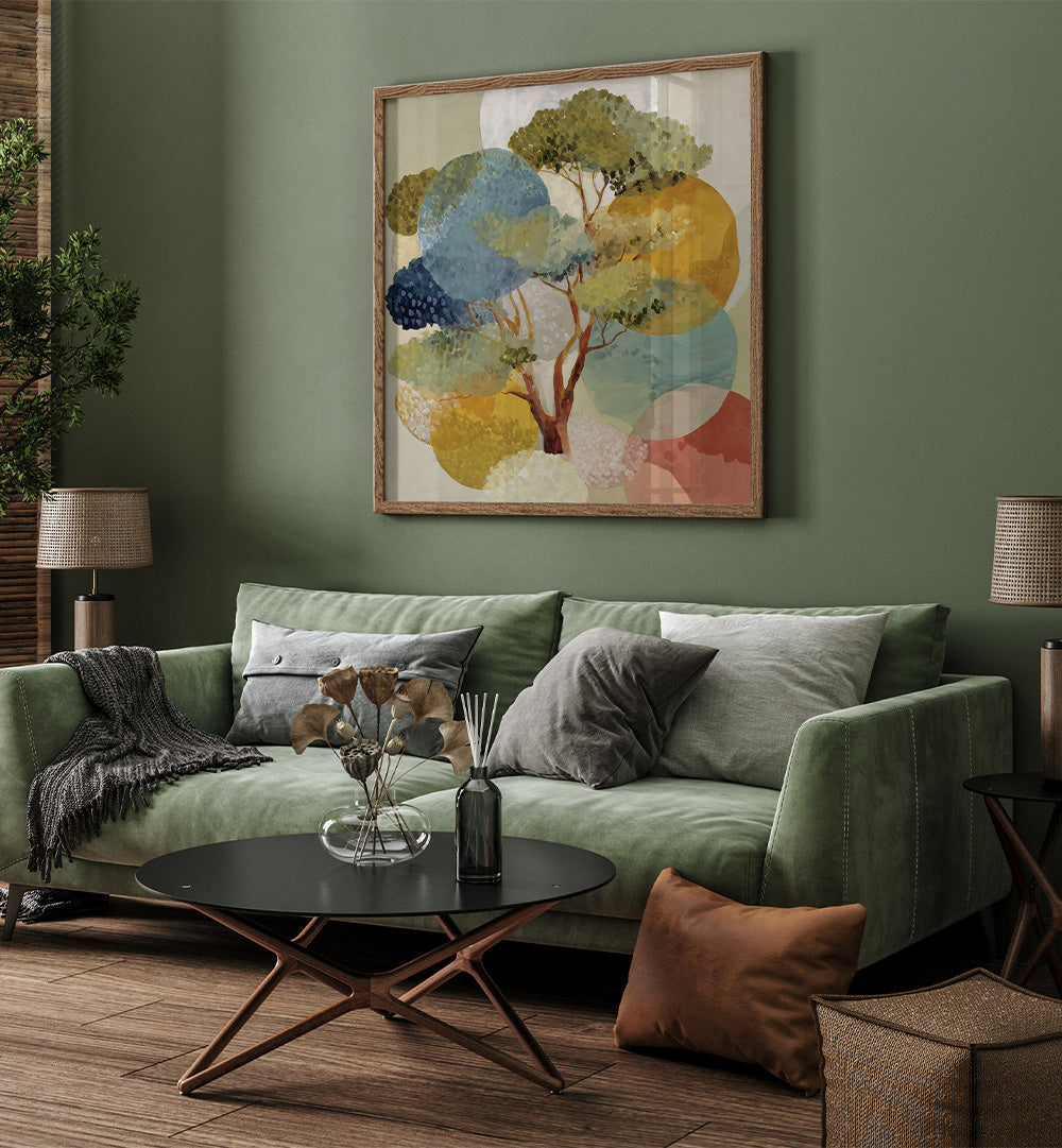 OAK WITH GEOMETRIC CIRCLES