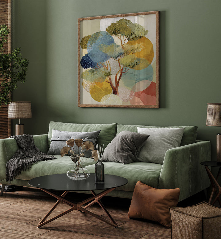 OAK WITH GEOMETRIC CIRCLES
