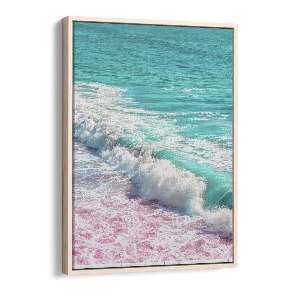 surreal painting - WAVES CRASHING IN PINK AND BLUE by Asianmonk