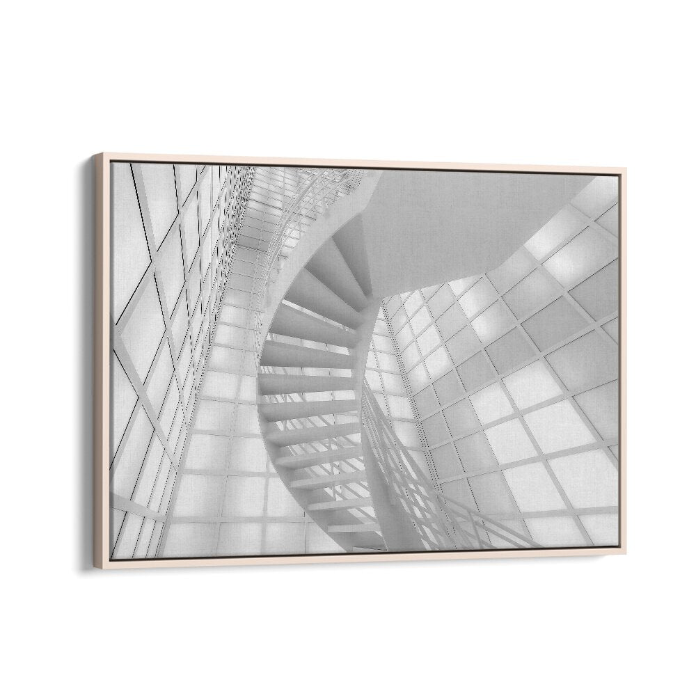 ABSTRACT painting - STAIRS IN WHITE by Asianmonk