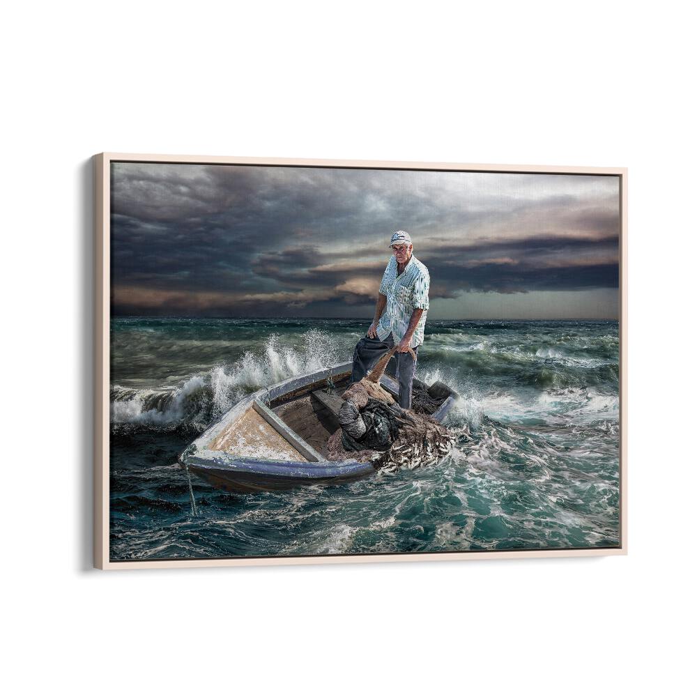 ABSTRACT painting - OLD FISHERMAN by Asianmonk