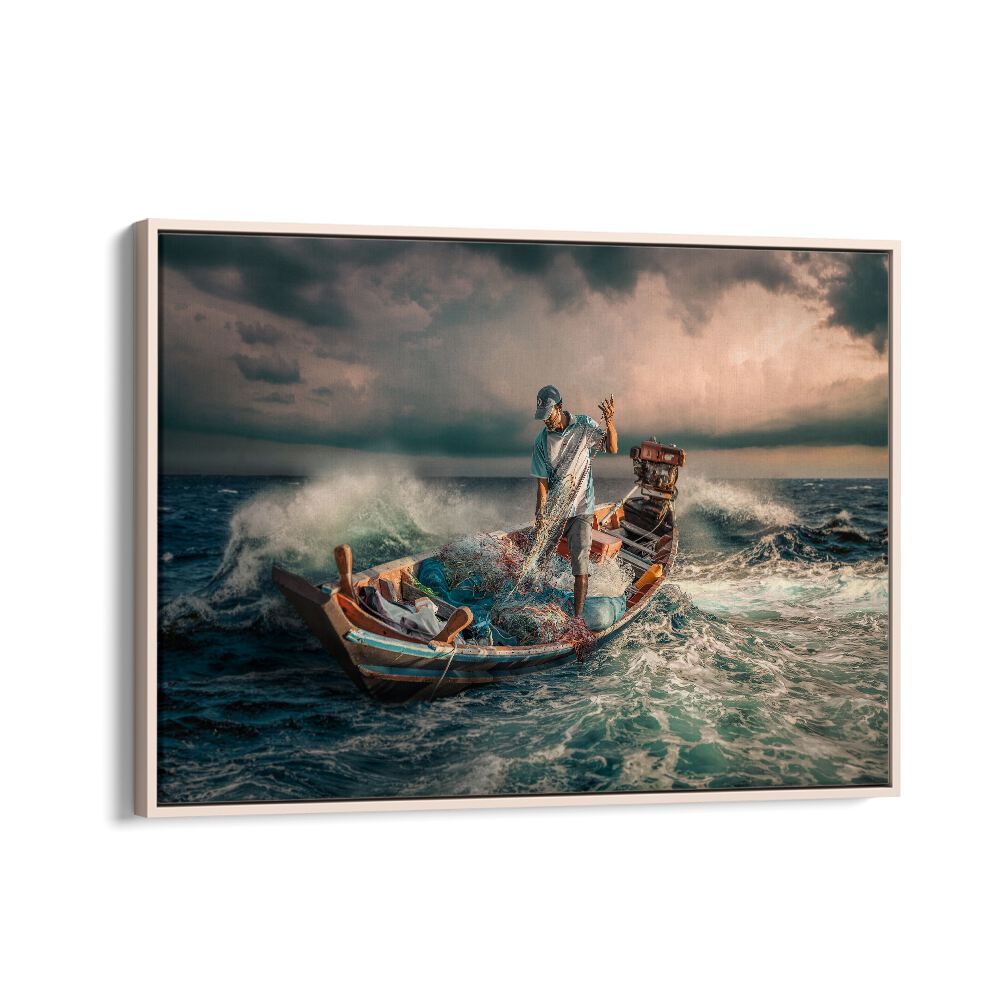 ABSTRACT painting - THAI FISHERMAN by Asianmonk