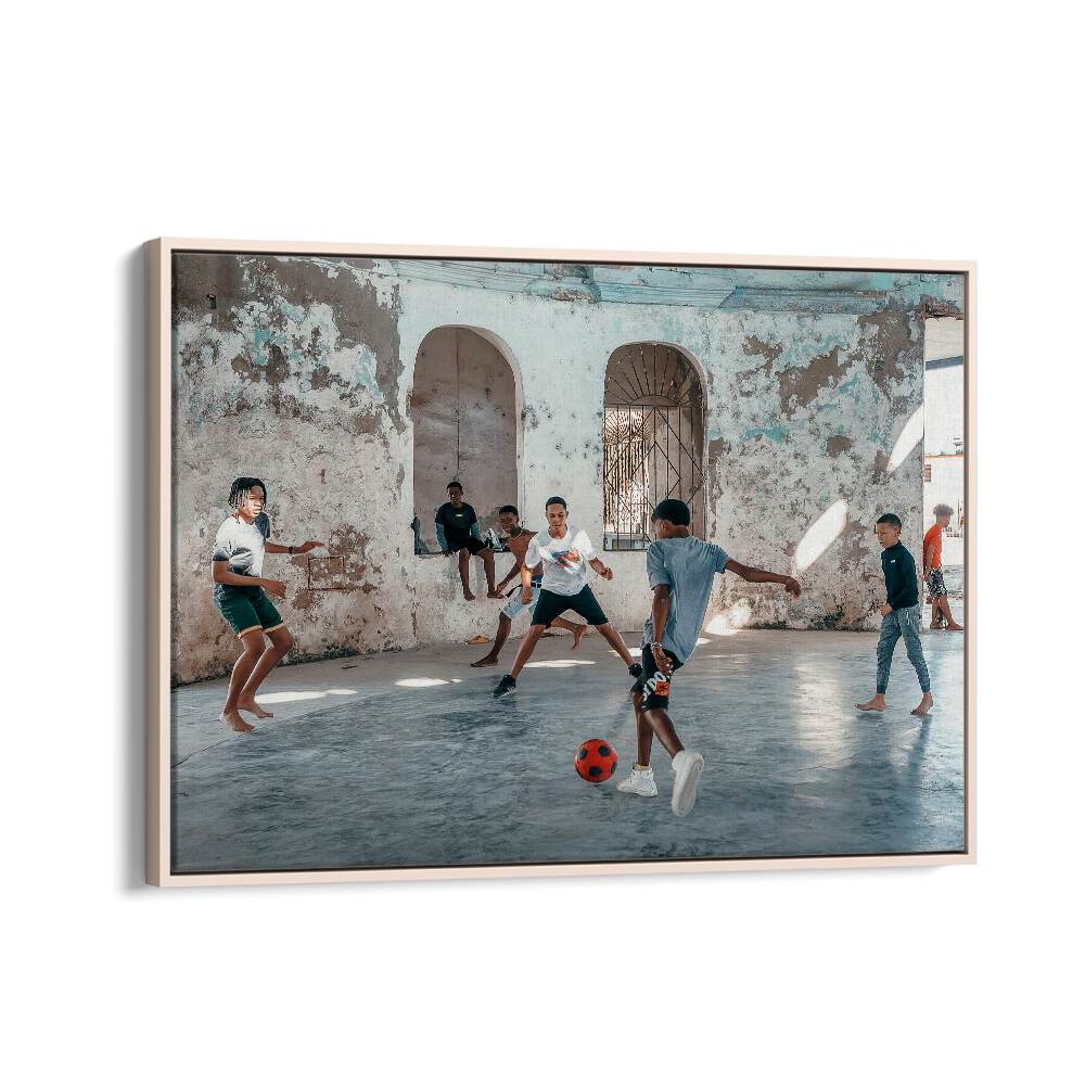 ABSTRACT painting - PLAYING SOCCER I by Asianmonk