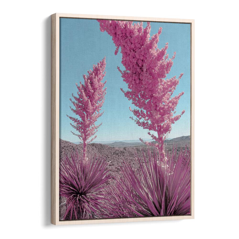 surreal painting - BLOOMING PINK YUCCAS IN THE MOJAVE DESERT by Asianmonk