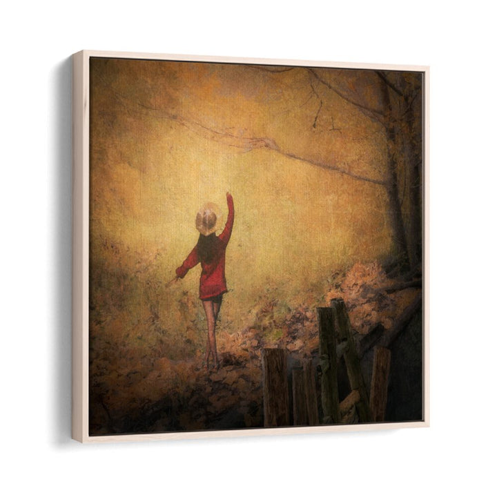 surreal painting - FAIRY TALE GOLDEN AUTUMN WALL ART by Asianmonk