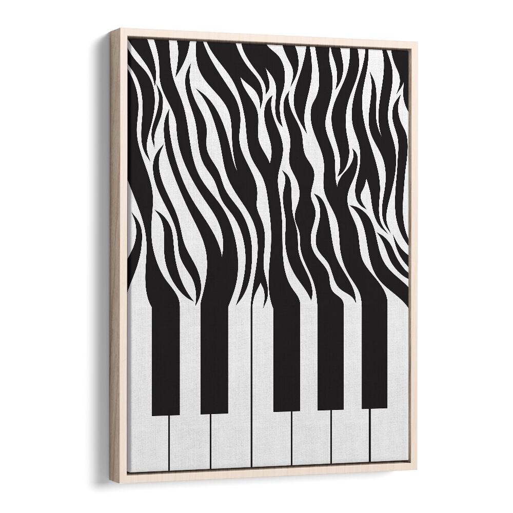 ZEBRA PIANO PRINT BLACK AND WHITE BY SARAH MANOVSKI, ART PRINT