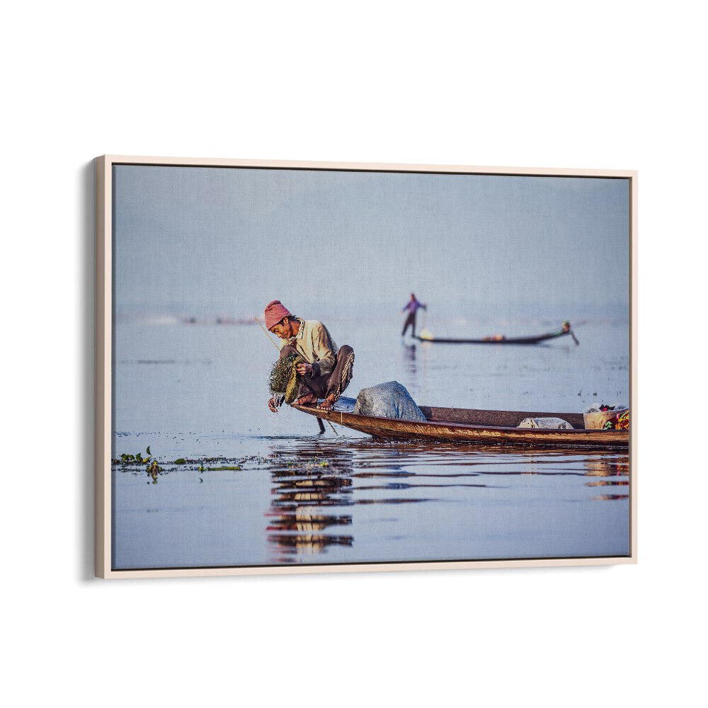 ABSTRACT painting - FISHERMEN AT SUNRISE by Asianmonk