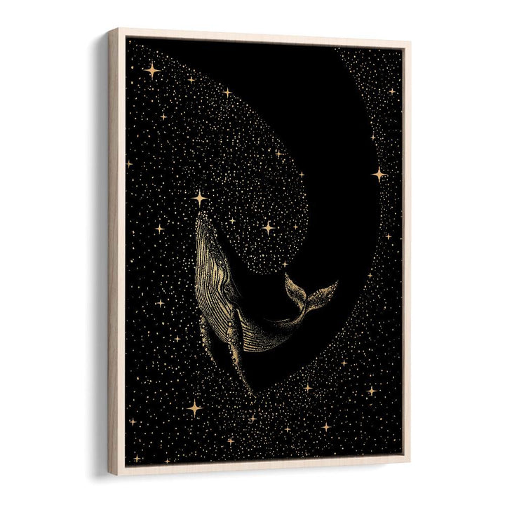 STARRY WHALE DARK GOLD VERSION BY ALIRIZA ÇAKIR SURREAL PAINTINGS, SURREAL ART