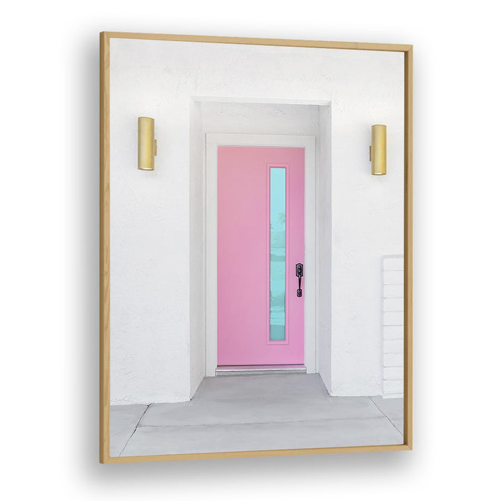 surreal painting - PINK DOOR WITH A BLUE WINDOW by Asianmonk