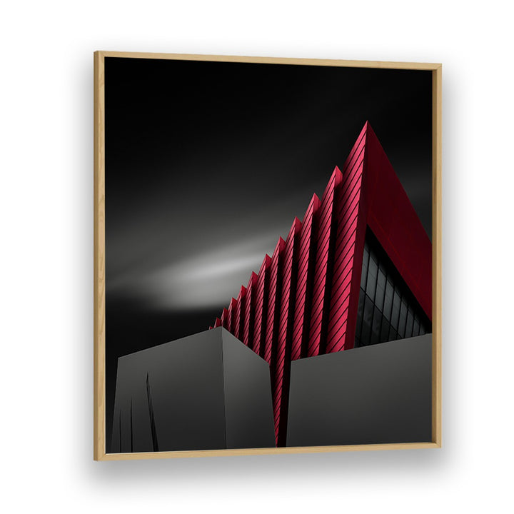 surreal painting - RED STRIPES BUILDING BY XIBIAO HUANG by Asianmonk